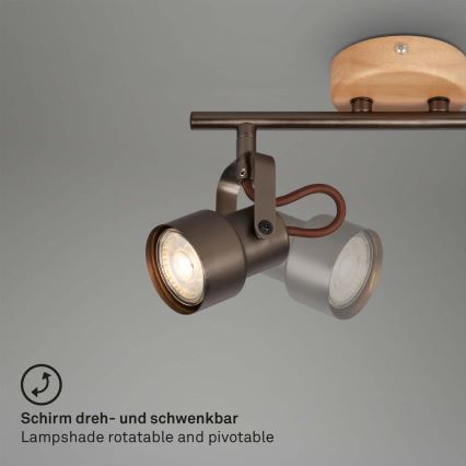 Brilo - LED Spotleuchte TAHUN 2xGU10/5W/230V 3000K braun