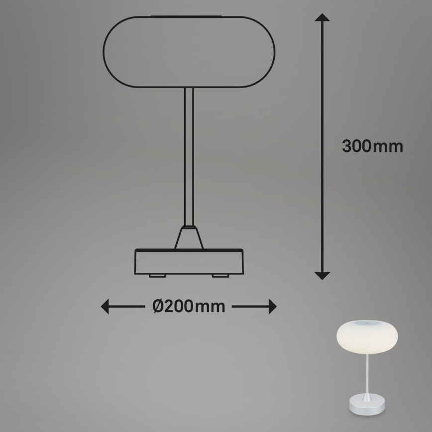 Brilo - dimmbare, wiederaufladbare LED-Tischlampe für den Außenbereich OLANA LED/3W/5V 3300K IP44 2000 mAh