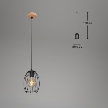 Brilo - Pendelleuchte an Kabel WAKTU 1xE27/60W/230V