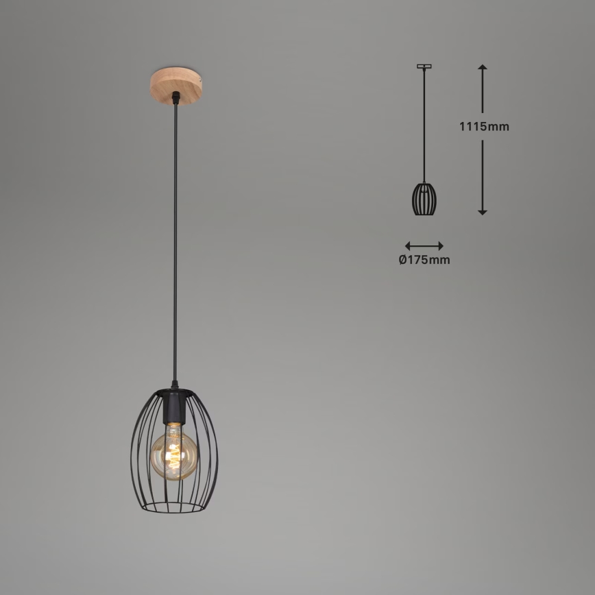 Brilo - Pendelleuchte an Kabel WAKTU 1xE27/60W/230V