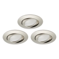 Brilo - SET 3x Dimmbare LED-Einbauleuchte für Badezimmer LED/5W/230V IP23 matt Chrom