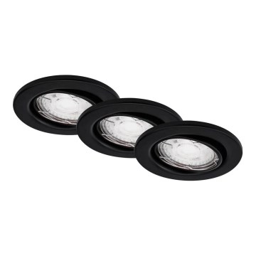 Brilo - SET 3x LED-Deckenleuchte für das Badezimmer 1xGU10/5W/230V IP23 schwarz