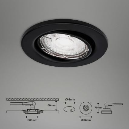 Brilo - SET 3x LED-Deckenleuchte für das Badezimmer 1xGU10/5W/230V IP23 schwarz