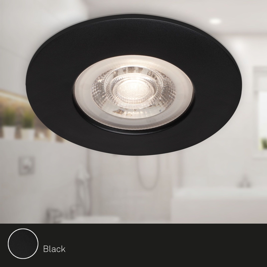 Brilo - SET 4x LED-Deckenleuchte für das Badezimmer LED/4,9W/230V IP44 schwarz