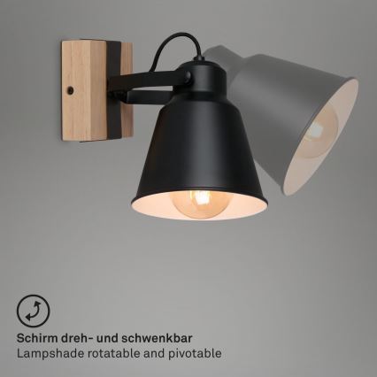 Brilo - Wandstrahler TALLE  1xE27/40W/230V Gummibaum