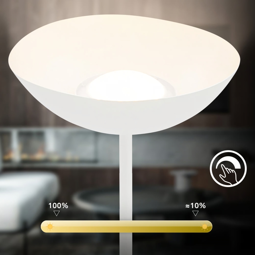 Briloner 1500016 - LED-dimmbare Stehleuchte ESTATE LED/8W/5V 4000 mAh weiß