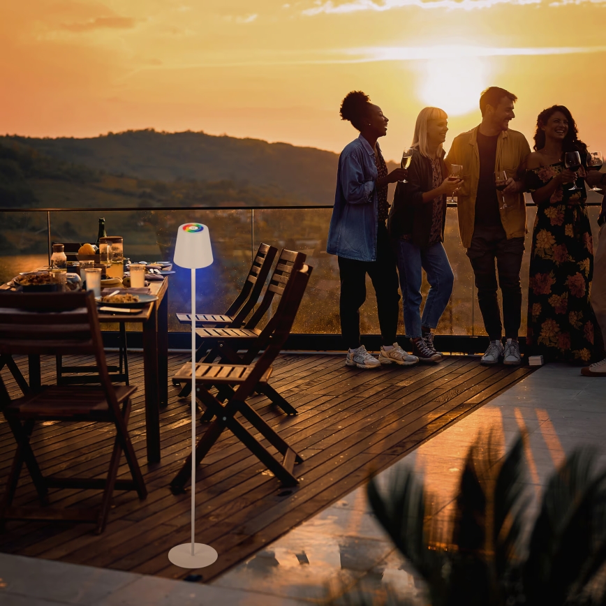 Briloner 1507016 - LED-dimmbare Stehleuchte KIKI LED/4,3W/5V IP44 2600 mAh weiß