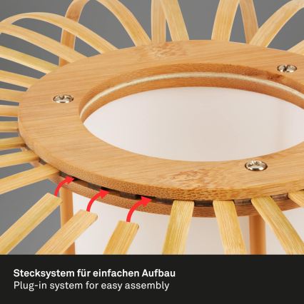 Briloner 1759011 - Stehlampe 1xE27/10W/230V Bambus/Schwarz