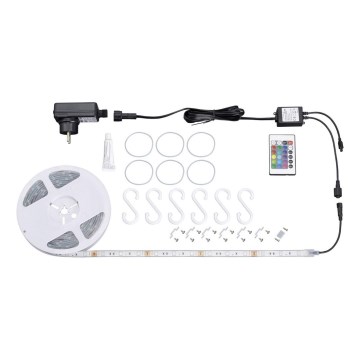 Briloner 2035-090 - LED RGB Strip 90xLED/0,16W/230V IP44 + Remote control