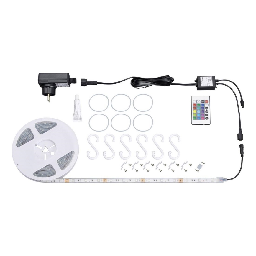 Briloner 2035-090 - LED RGB Strip 90xLED/0,16W/230V IP44 + Remote control