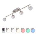 Briloner 2040-042 - LED RGB dimmbare Einbauleuchte BAFFLE 4xLED/3,3W/230V + Fernbedienung