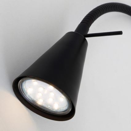 Briloner 2080-015 - Flexible LED-Wandleuchte COMFORT LIGHT 1xGU10/5W/230V schwarz