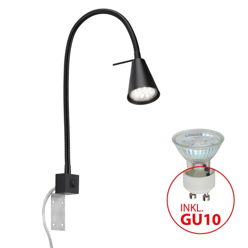 Briloner 2080-015 - Flexible LED-Wandleuchte COMFORT LIGHT 1xGU10/5W/230V schwarz
