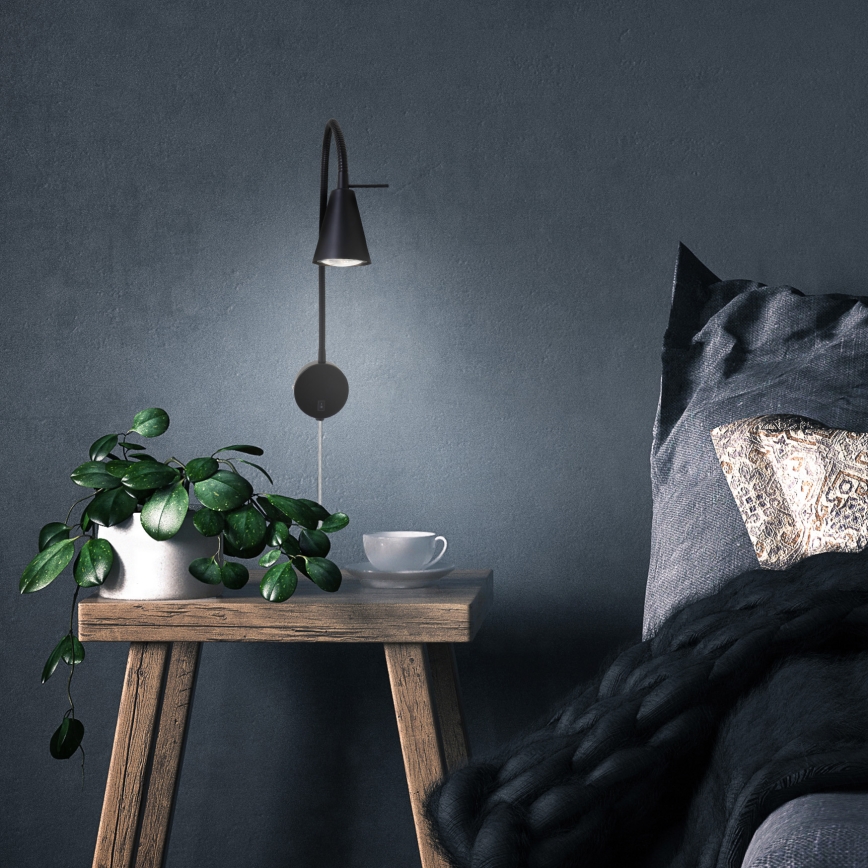 Briloner 2082-015 - Flexible LED-Wandleuchte COMFORT LIGHT 1xGU10/5W/230V schwarz