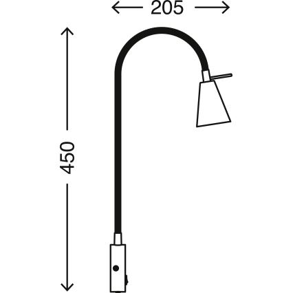Briloner 2082-015 - Flexible LED-Wandleuchte COMFORT LIGHT 1xGU10/5W/230V schwarz