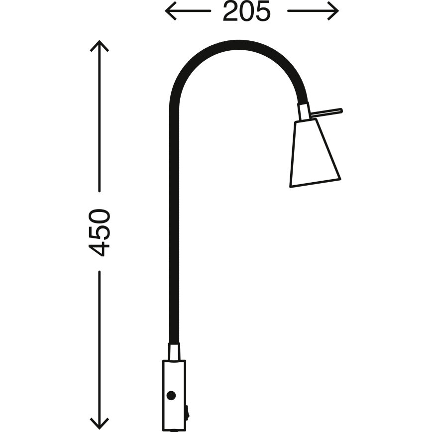 Briloner 2082-015 - Flexible LED-Wandleuchte COMFORT LIGHT 1xGU10/5W/230V schwarz
