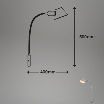 Briloner 2089-014 - Flexible Wandleuchte BRELLO 1xE27/10W/230V mattchrom