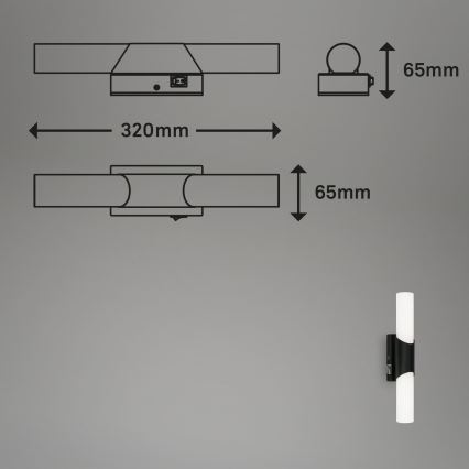 Briloner 2111-015 - LED-Spiegelleuchte für das Badezimmer LED/6,5W/230V 32 cm schwarz
