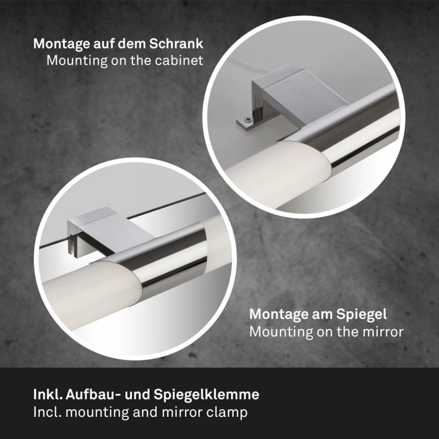 Briloner 2113-118 - LED-Spiegelbeleuchtung für Badezimmer LED/12W/230V IP44 47 cm glänzendes Chrom