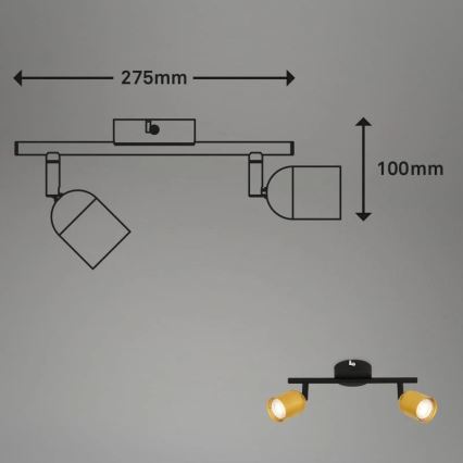Briloner 2145-027 - Moderner Deckenspot für 2x GU10, 9 W, 230 V