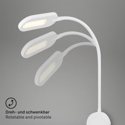 Briloner 2177016 - LED Dimmbar Wand- flexible Leuchte LED/6W/230V weiß