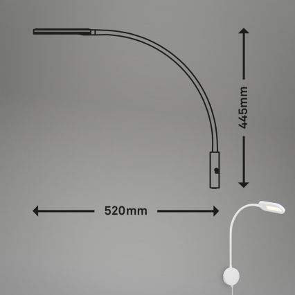 Briloner 2177016 - LED Dimmbar Wand- flexible Leuchte LED/6W/230V weiß