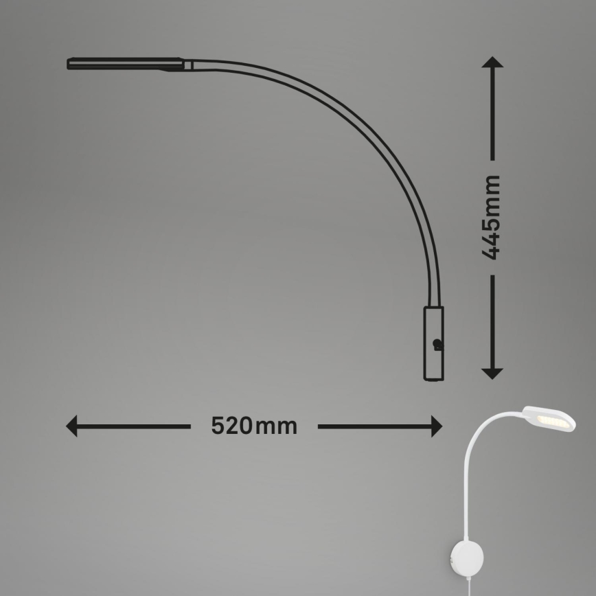Briloner 2177016 - LED Dimmbar Wand- flexible Leuchte LED/6W/230V weiß