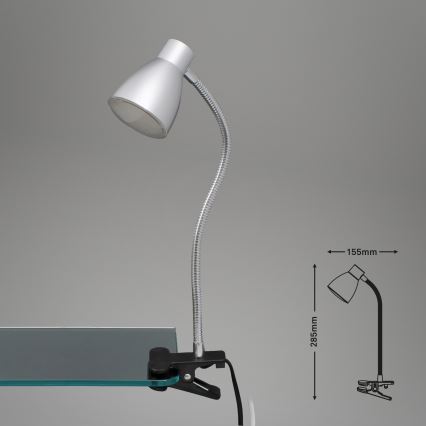 Briloner 2615-014P - LED-Klemmlampe GRIP LED/2,5W/230V silbern