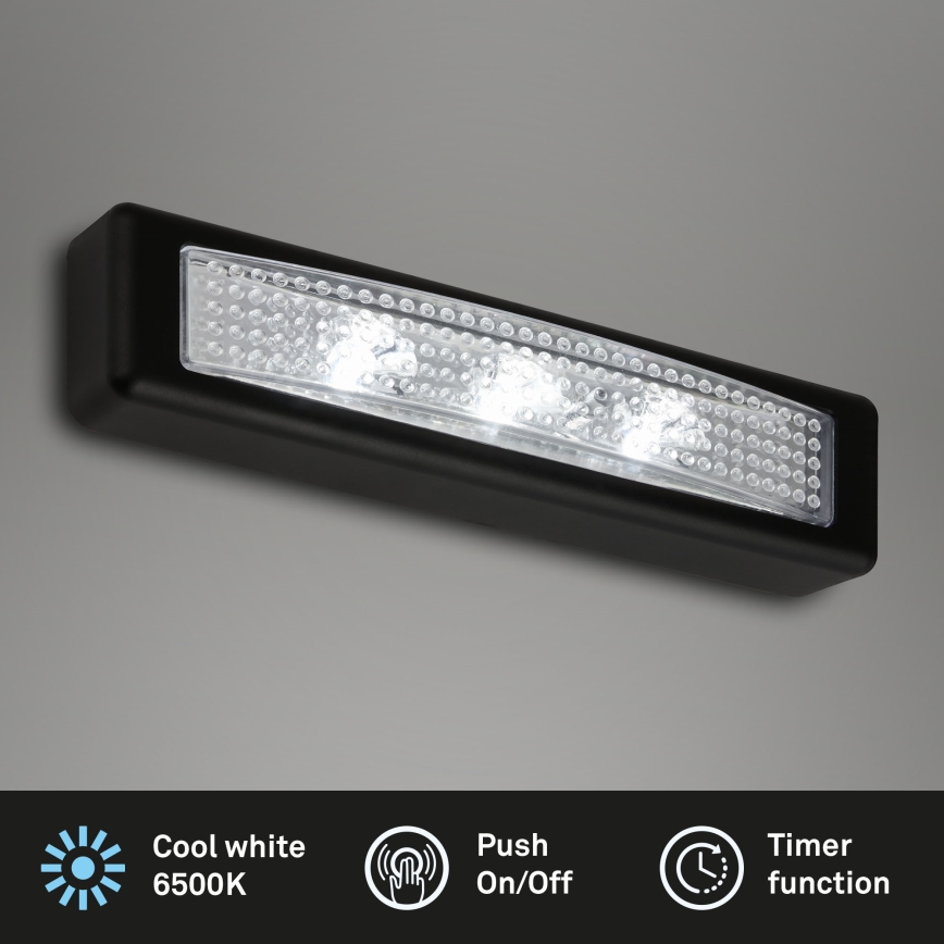 Briloner 2689-035 - LED-Touch-Orientierungslicht LERO LED/0,18W/3xAAA schwarz
