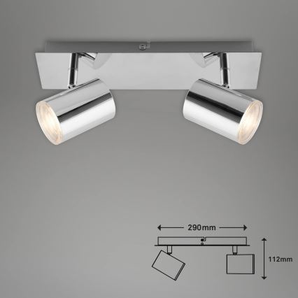 Briloner 2731-028 - Badezimmer-Spot BANYO 2xGU10/5W/230V IP44 in glänzendem Chrom