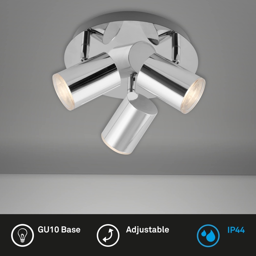 Briloner 2731-038 - Deckenstrahler CUP 3xGU10/5W/230V glänzender Chrom