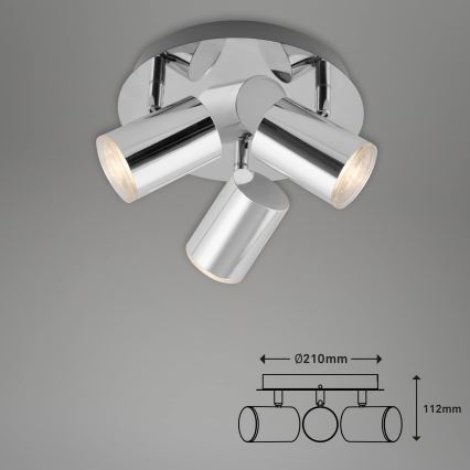 Briloner 2731-038 - Deckenstrahler CUP 3xGU10/5W/230V glänzender Chrom