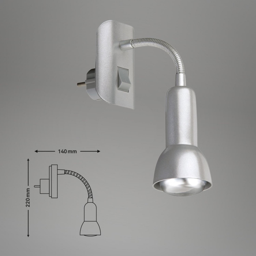 Briloner 2739-014P - LED-Steckdosenleuchte 1xE14/25W/230V