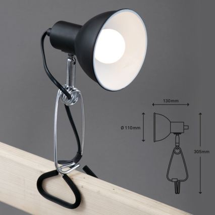 Briloner 2790-015 - Clip-Lampe FIX 1xE14/8W/230V schwarz/Chrom glänzend