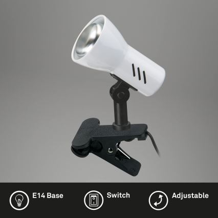 Briloner 2794/016P - Klemmleuchte 1xE14/40W/230V schwarz/weiß