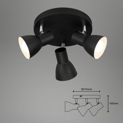 Briloner 2860-035 - Spotleuchte CUP 3xE14/25W/230V schwarz