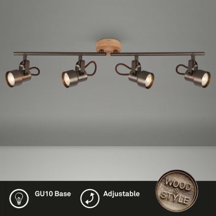 Briloner 2872-045 - LED-Strahler TAHUN 4xGU10/5W/230V 3000K braun