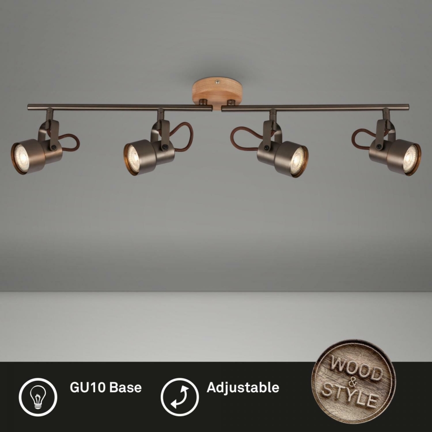 Briloner 2872-045 - LED-Strahler TAHUN 4xGU10/5W/230V 3000K braun