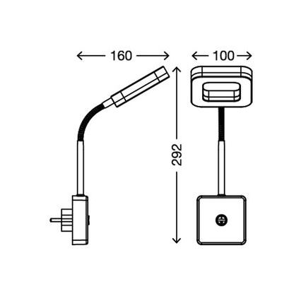 Briloner - 2962-016P - LED Wandlampe mit Steckdose CLIP LED/4,5W/230V