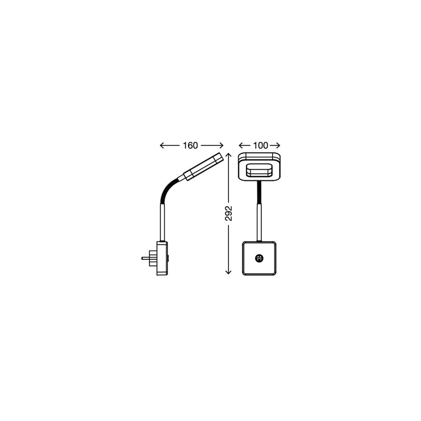Briloner - 2962-016P - LED Wandlampe mit Steckdose CLIP LED/4,5W/230V