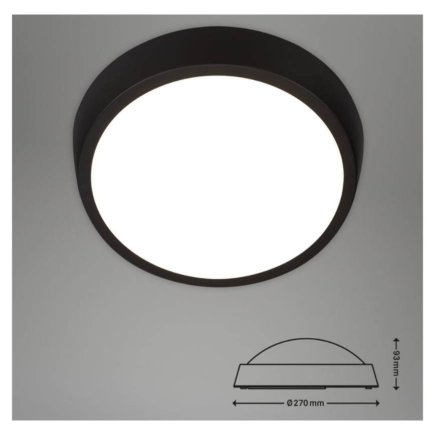Briloner 3018-015 - Outdoor-LED-Deckenleuchte HAGEN LED/24W/230V IP44 schwarz