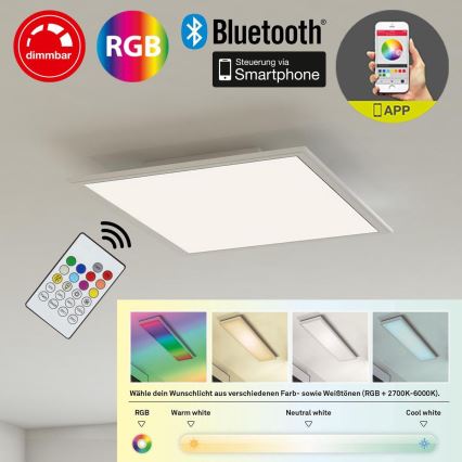 Briloner 3031-016 - Dimmbare LED-RGBW-Deckenleuchte PIATTO LED/18W/230V 2700-6000K + Fernbedienung