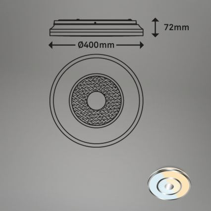 Briloner 3083-018 - Dimmbare LED-Deckenleuchte für das Badezimmer COOL&COSY LED/24W/230V IP44