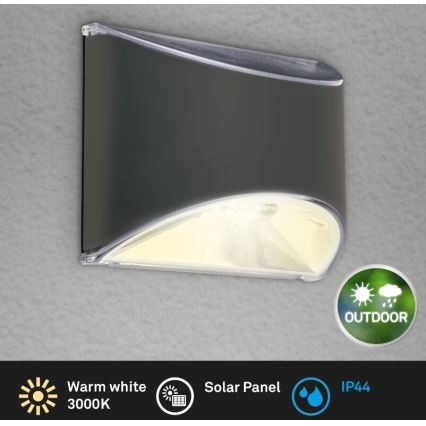 Briloner 3133015 - LED Solar Wandleuchte LED/2W/3,7V IP44 3000K 300 mAh