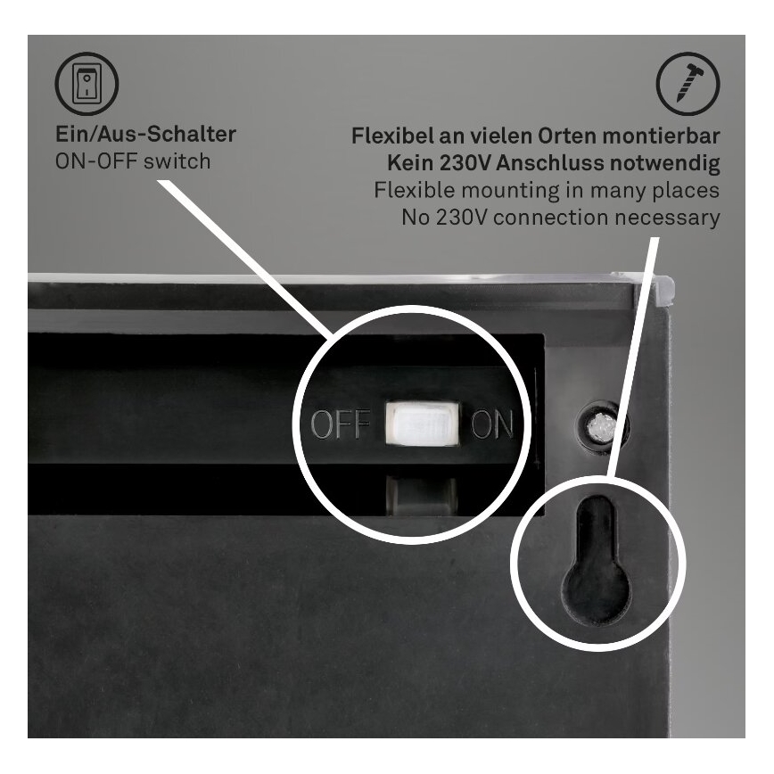 Briloner 3133015 - LED Solar Wandleuchte LED/2W/3,7V IP44 3000K 300 mAh