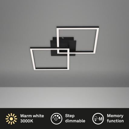 Briloner 3210-015 - Dimmbare LED-Deckenleuchte FRAME 2xLED/11W/230V schwarz