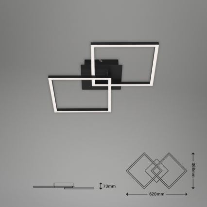 Briloner 3210-015 - Dimmbare LED-Deckenleuchte FRAME 2xLED/11W/230V schwarz