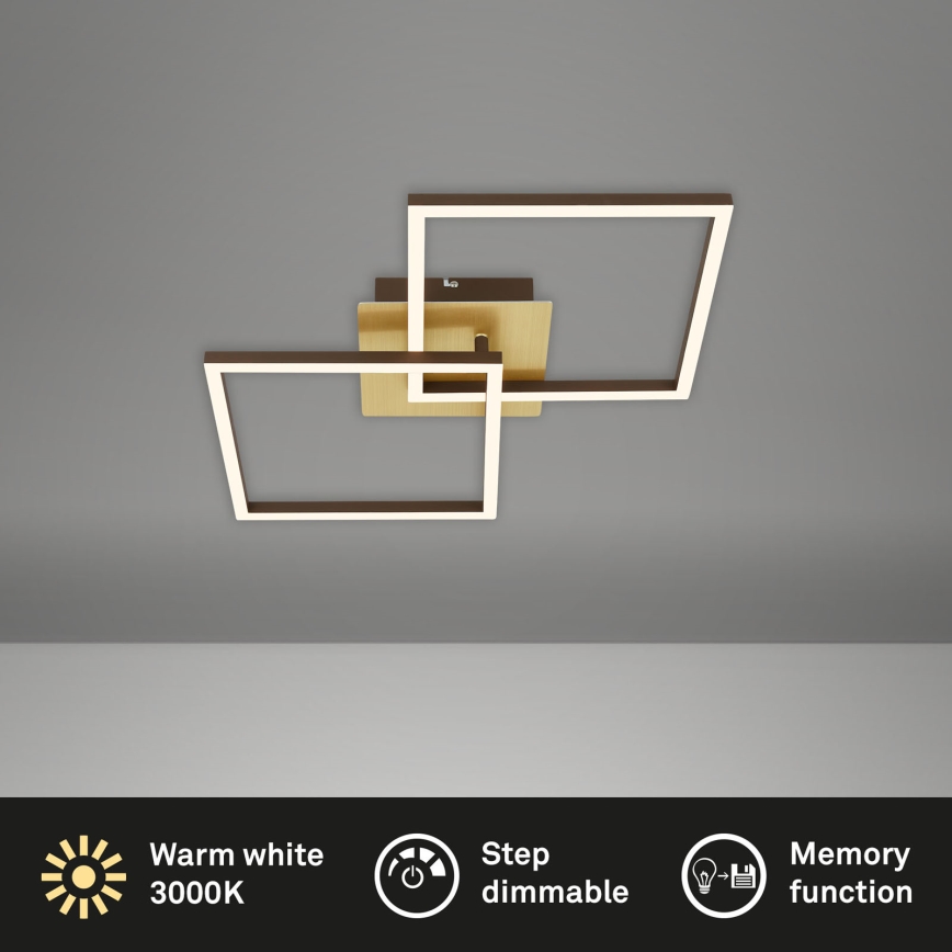 Briloner 3210-017 - LED dimmbare Deckenleuchte FRAME 2xLED/11W/230V in Gold