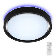 Briloner 3227-015 - Dimmbare LED-RGB-Deckenleuchte mit Sensor TALENA LED/24W/230V schwarz + Fernbedienung