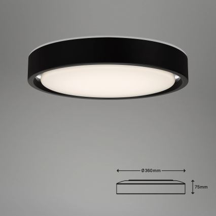 Briloner 3227-015 - Dimmbare LED-RGB-Deckenleuchte mit Sensor TALENA LED/24W/230V schwarz + Fernbedienung